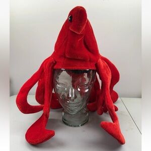 Lobster RED Hat Plush HALLOWEEN COSTUME ACCESSORY Hilarious Lobster Cap Funny OS